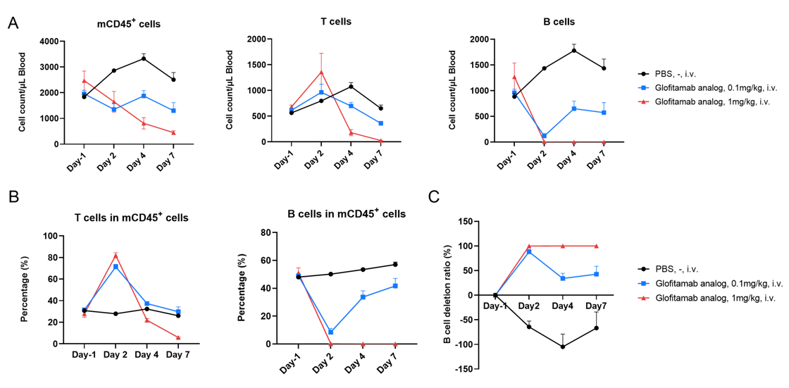 In Vivo B Cell Depletion of Anti-Human CD3×CD20 BsAb in CD3EDG/CD20 Humanized Mice